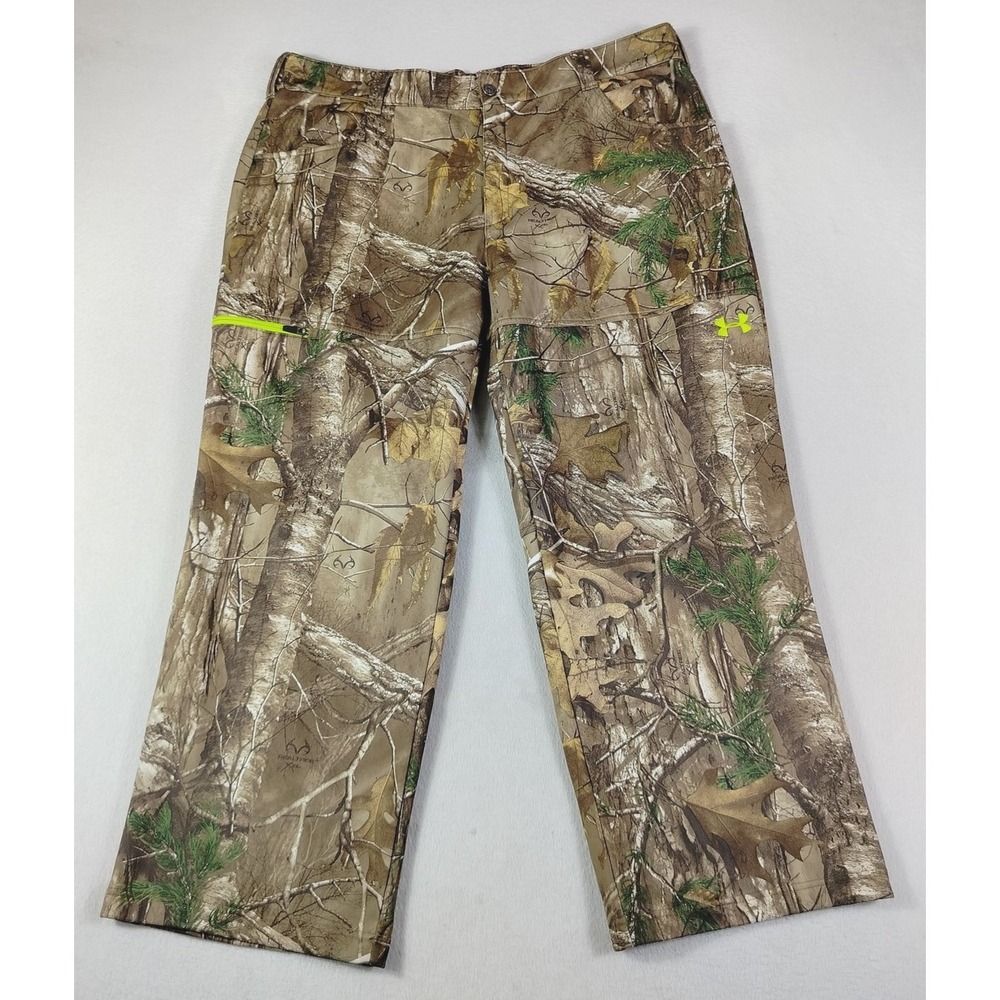 Under Armour Scent Control Pants Mens 3XL Brown Camo Fleece Realtree Hunting